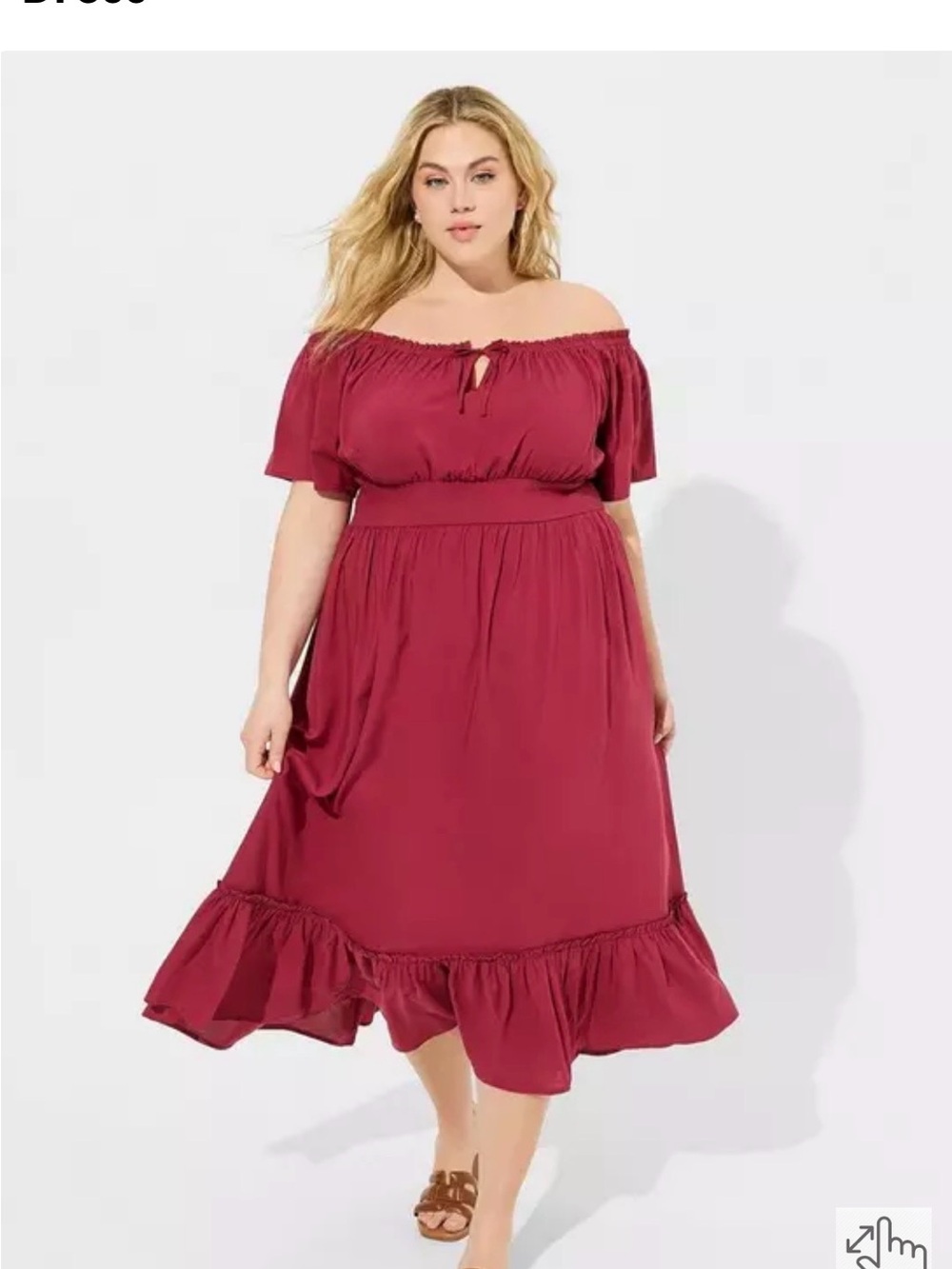 Torrid Plus Size Off-Shoulder Midi Dress in Burgundy 3x